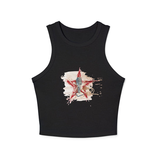 Tank Top Women's Micro Rib Racer Rock Star by Mariu del Campo — back racerback detail