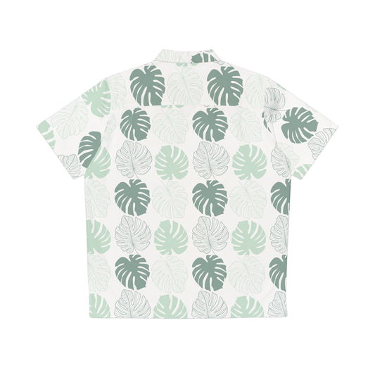 Shirt Men's Hawaiian Amazonian Alocasia by Mariu del Campo — chest pocket detail