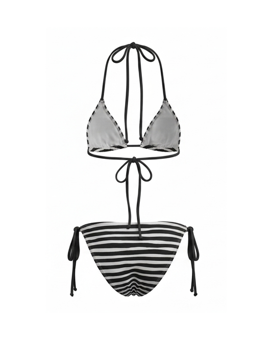 Swimsuit Women's Bikini Black Striped — by Mariu del Campo