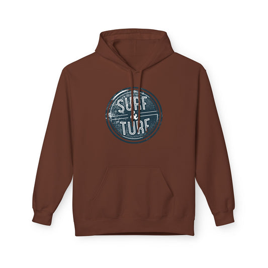 Hoodie Unisex Midweight Softstyle Surf Turf by Mariu del Campo — back view