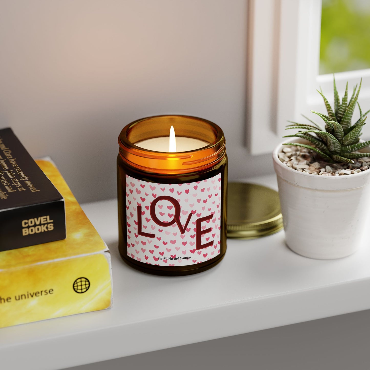 Scented Coconut Apricot Candles (4oz, 9oz) by Mariu del Campo.
