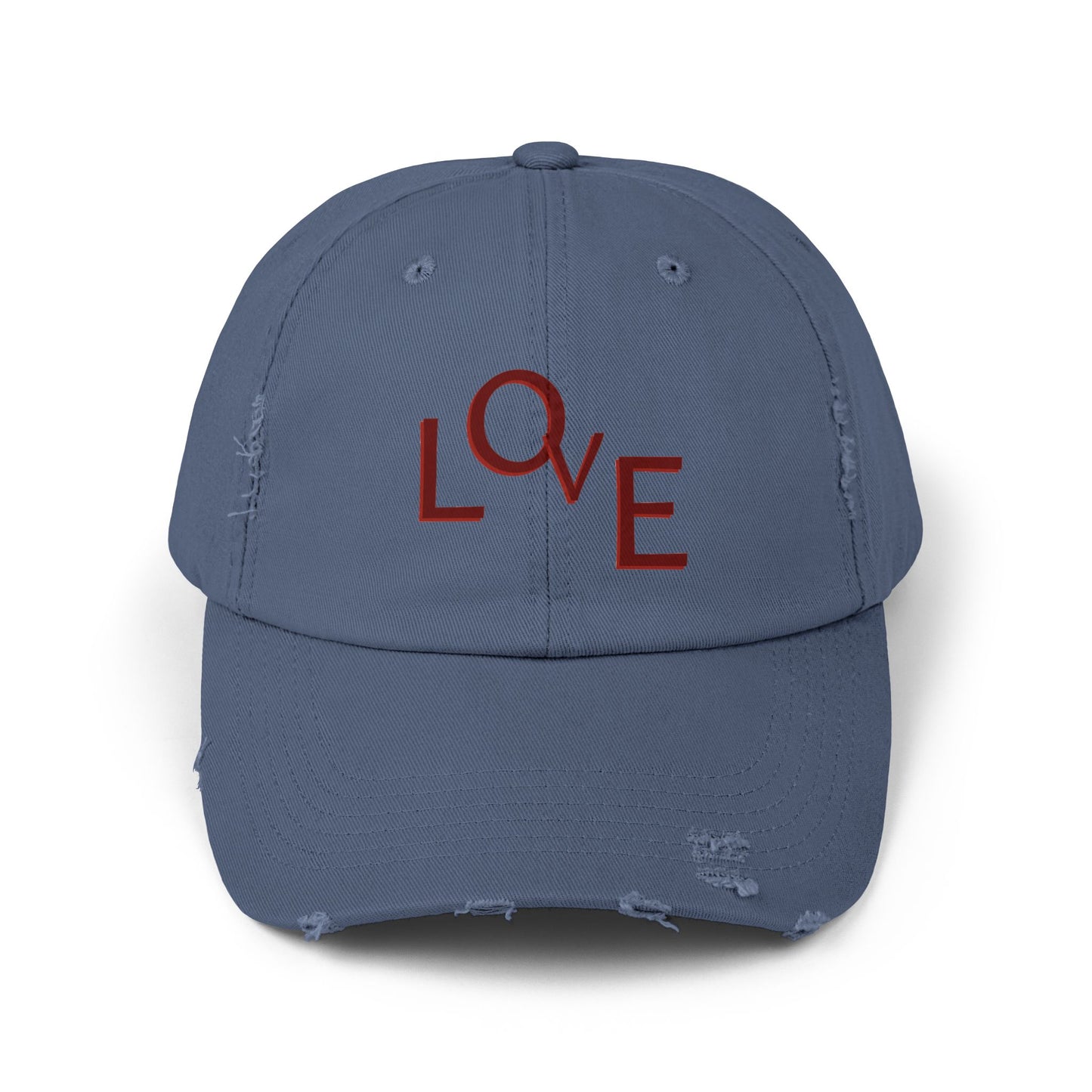 Hat Unisex Distressed Cap Love by Mariu del Campo. - Mariu del Campo