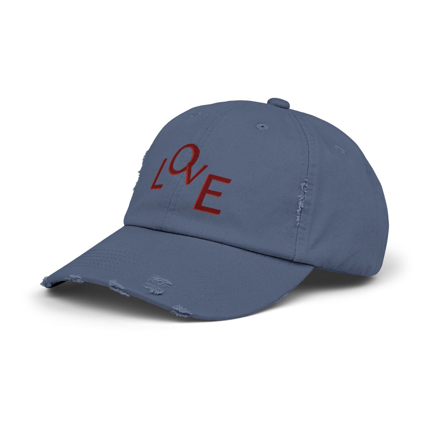Hat Unisex Distressed Cap Love by Mariu del Campo. - Mariu del Campo