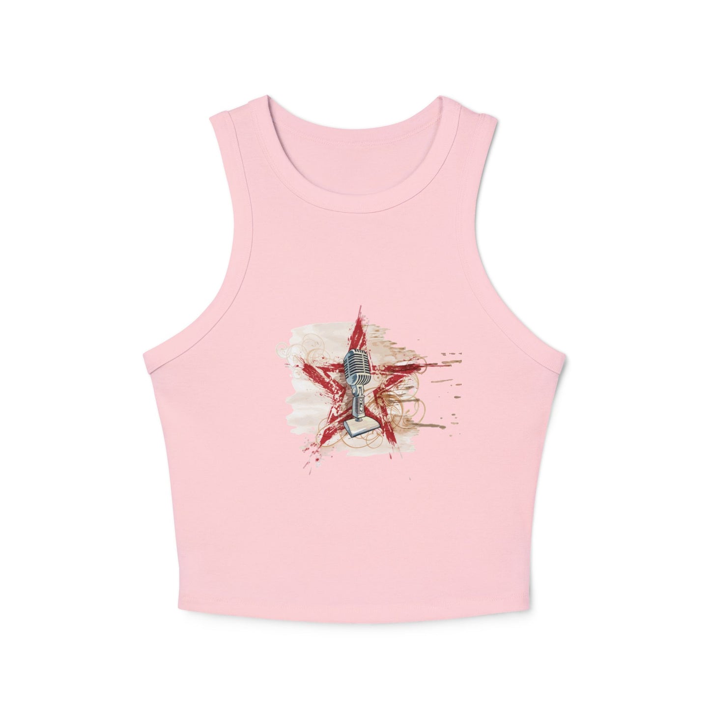 Top Women's Micro Rib Racer Tank rock star by Mariu del Campo.