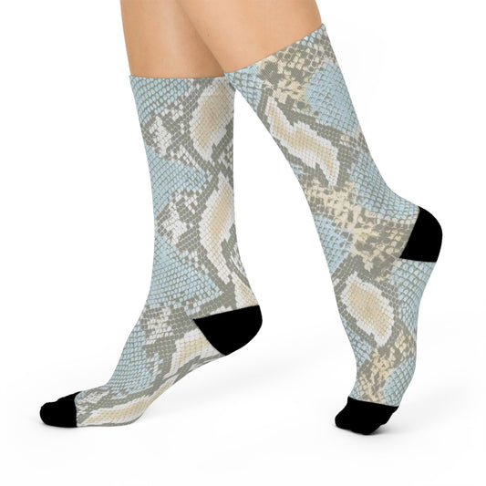 Socks Cushioned Crew Reptile by Mariu del Campo — crew height and cuff detail