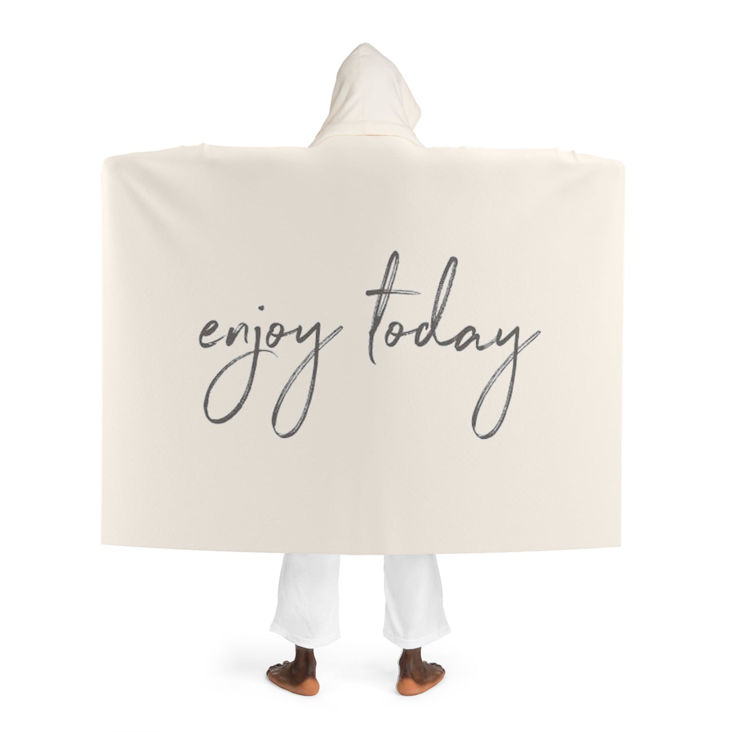 Blanket Hooded Sherpa Fleece Enjoy Today by Mariu del Campo. - Mariu del Campo
