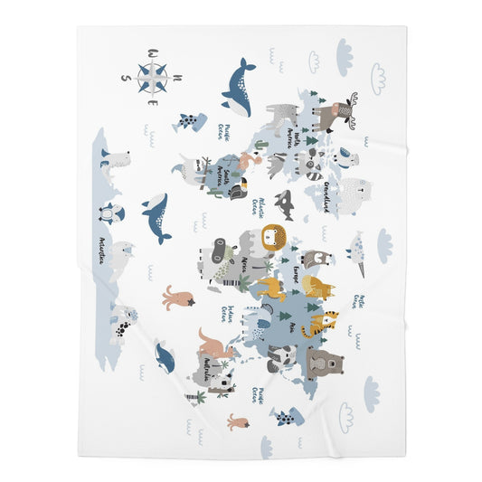 Blanket Unisex Baby Swaddle animal world by Mariu del Campo. - Mariu del Campo