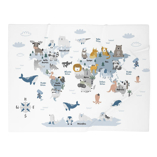 Blanket Unisex Baby Swaddle animal world by Mariu del Campo. - Mariu del Campo