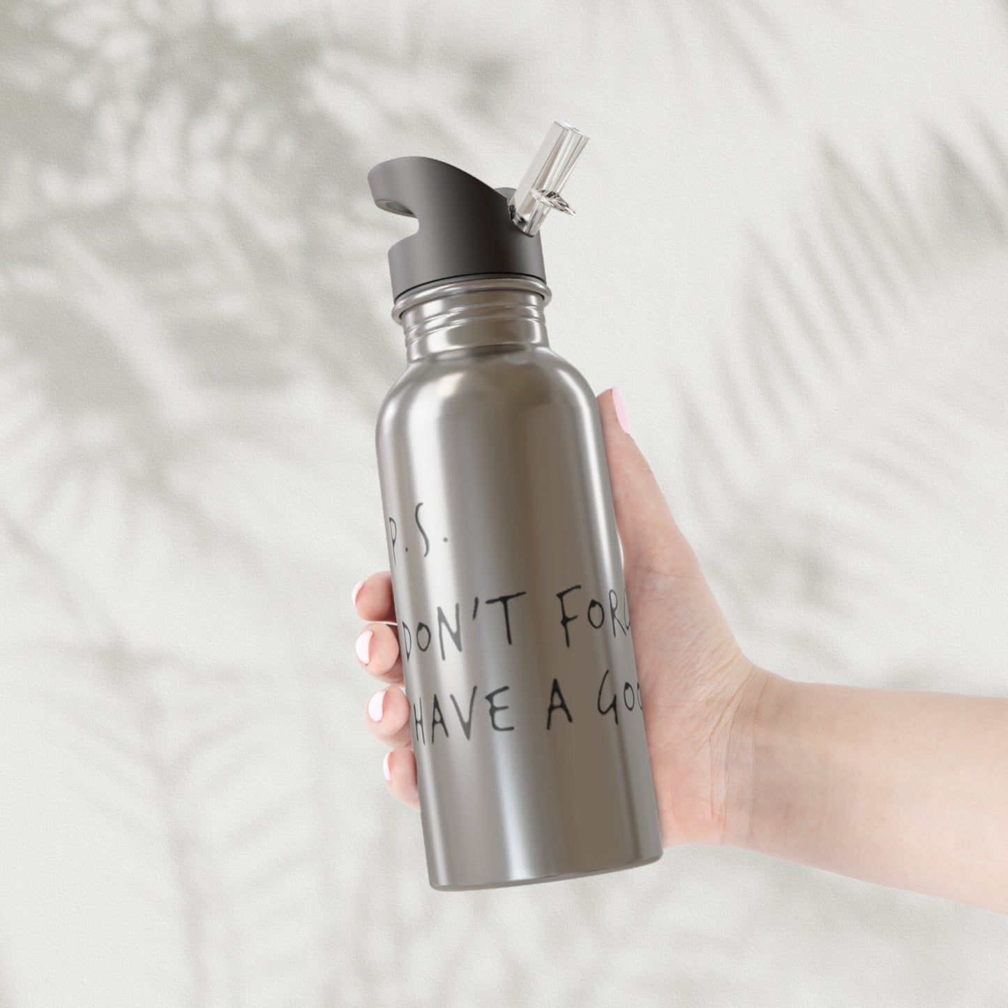 Bottle Stainless Steel Water With Straw, 20oz don't forget by Mariu del Campo. - Mariu del Campo
