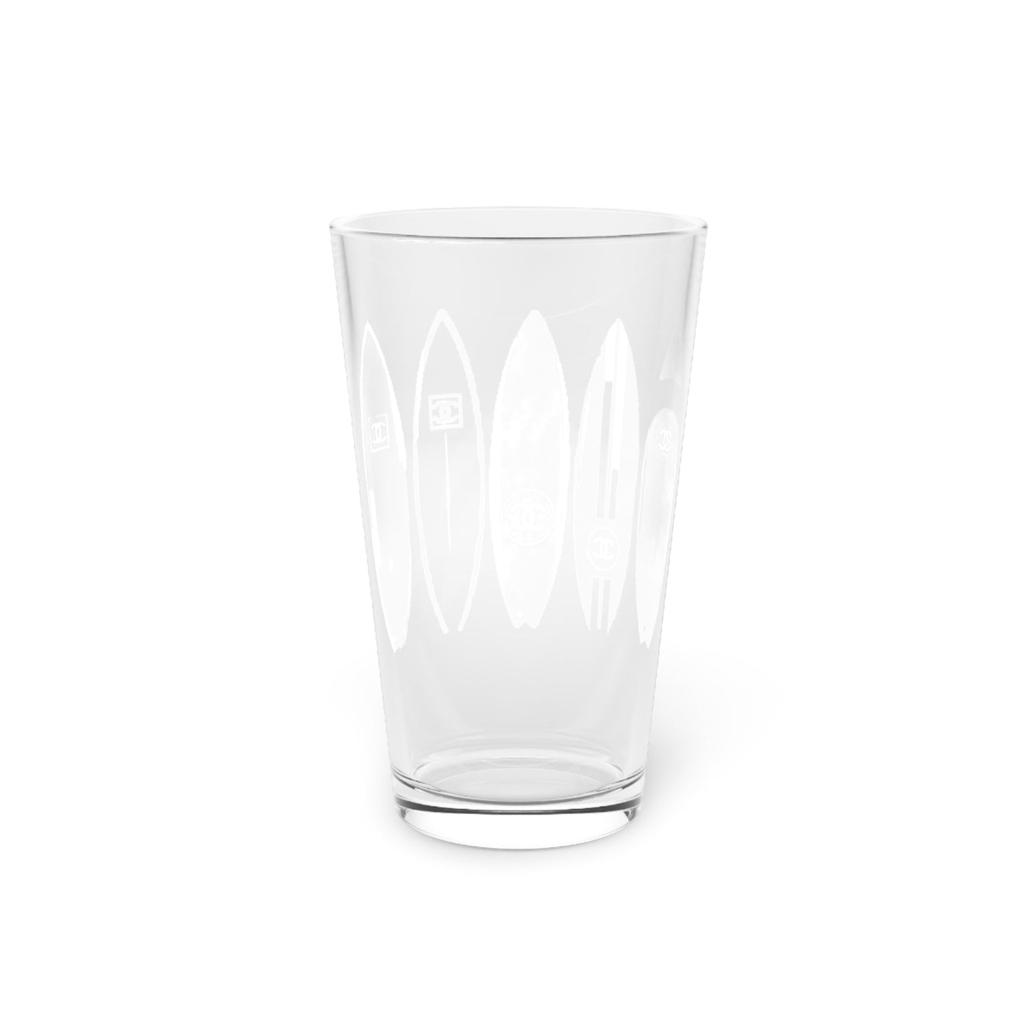 Glass Pint 16oz surf by Mariu del Campo. - Mariu del Campo