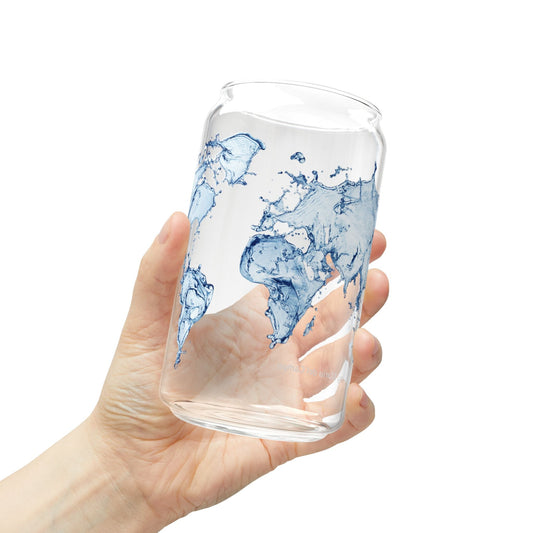 Glass Sipper, 16oz water world by Mariu del Campo. - Mariu del Campo