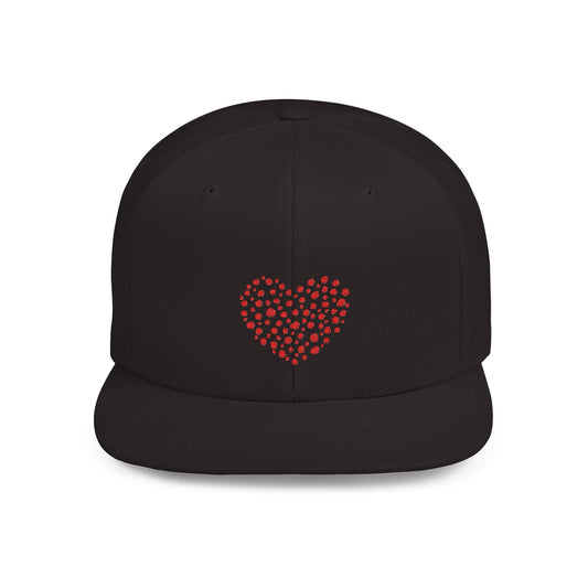 Hat Flat Bill Snapback heart by Mariu del Campo. - Mariu del Campo