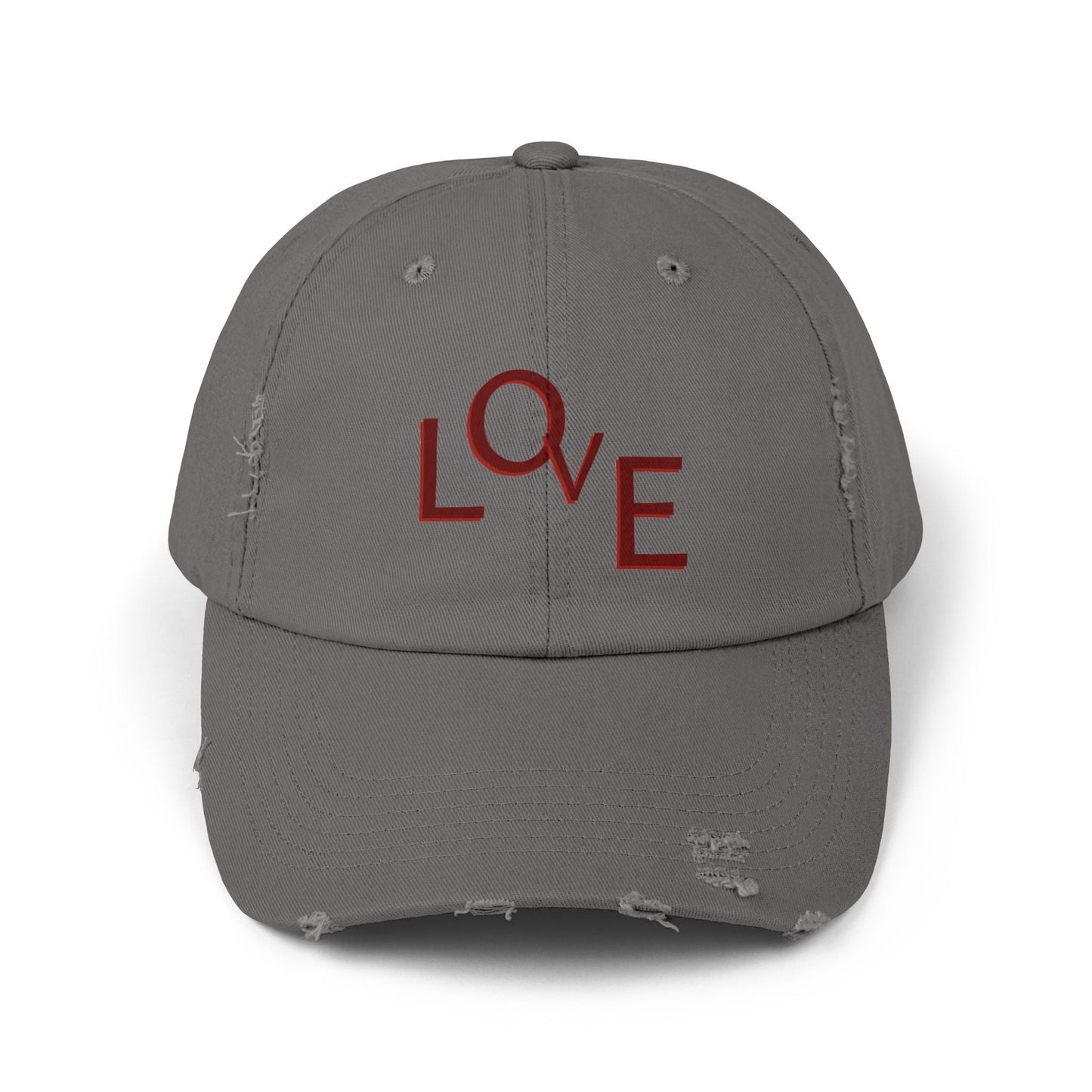 Hat Unisex Distressed Cap Love by Mariu del Campo. - Mariu del Campo