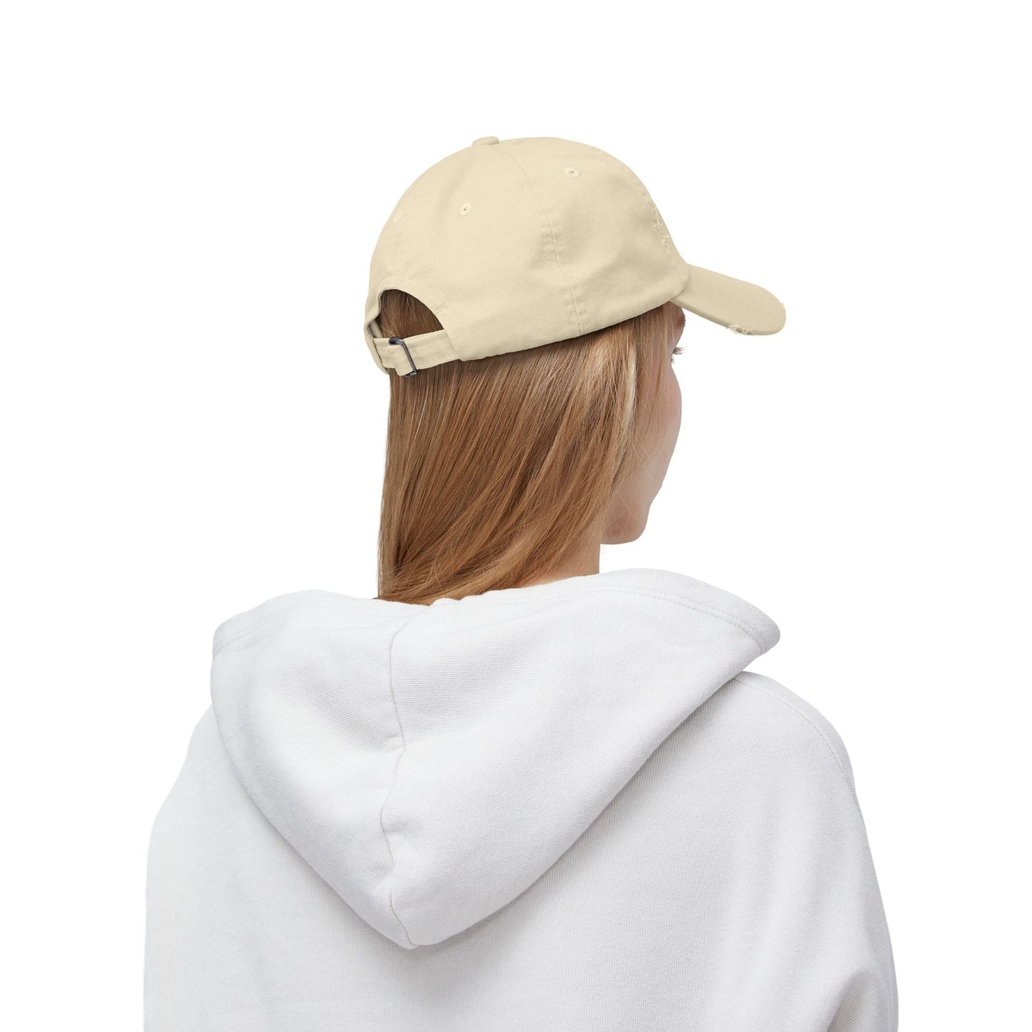 Hat Unisex Distressed Cap Love by Mariu del Campo. - Mariu del Campo