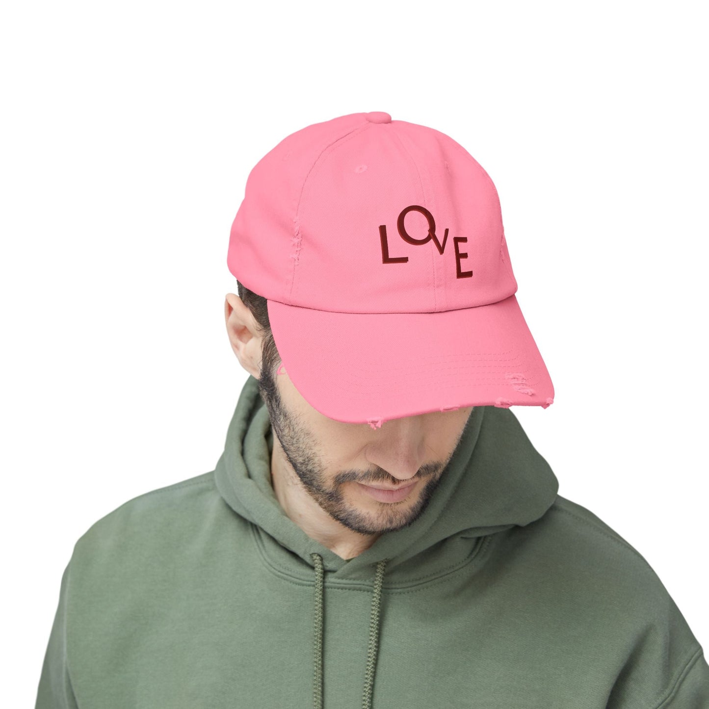 Hat Unisex Distressed Cap Love by Mariu del Campo. - Mariu del Campo