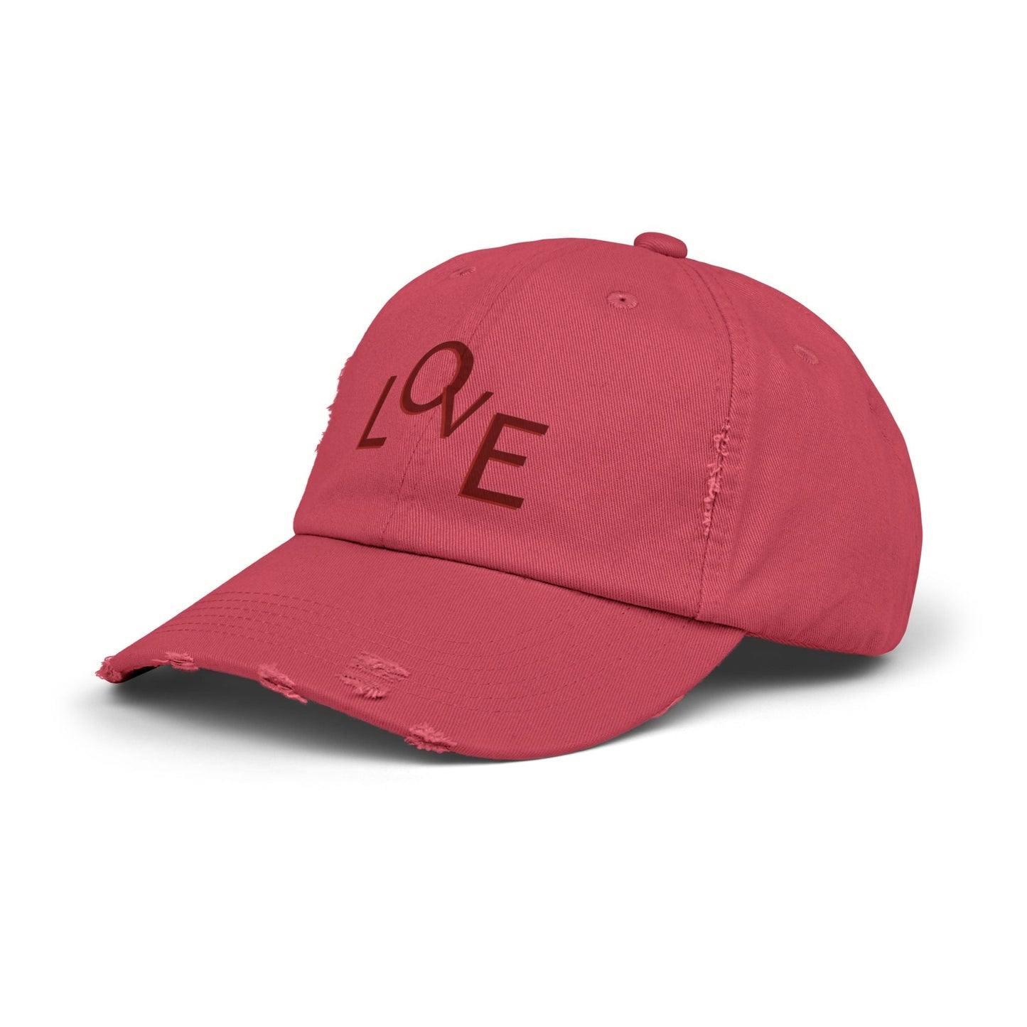 Hat Unisex Distressed Cap Love by Mariu del Campo. - Mariu del Campo