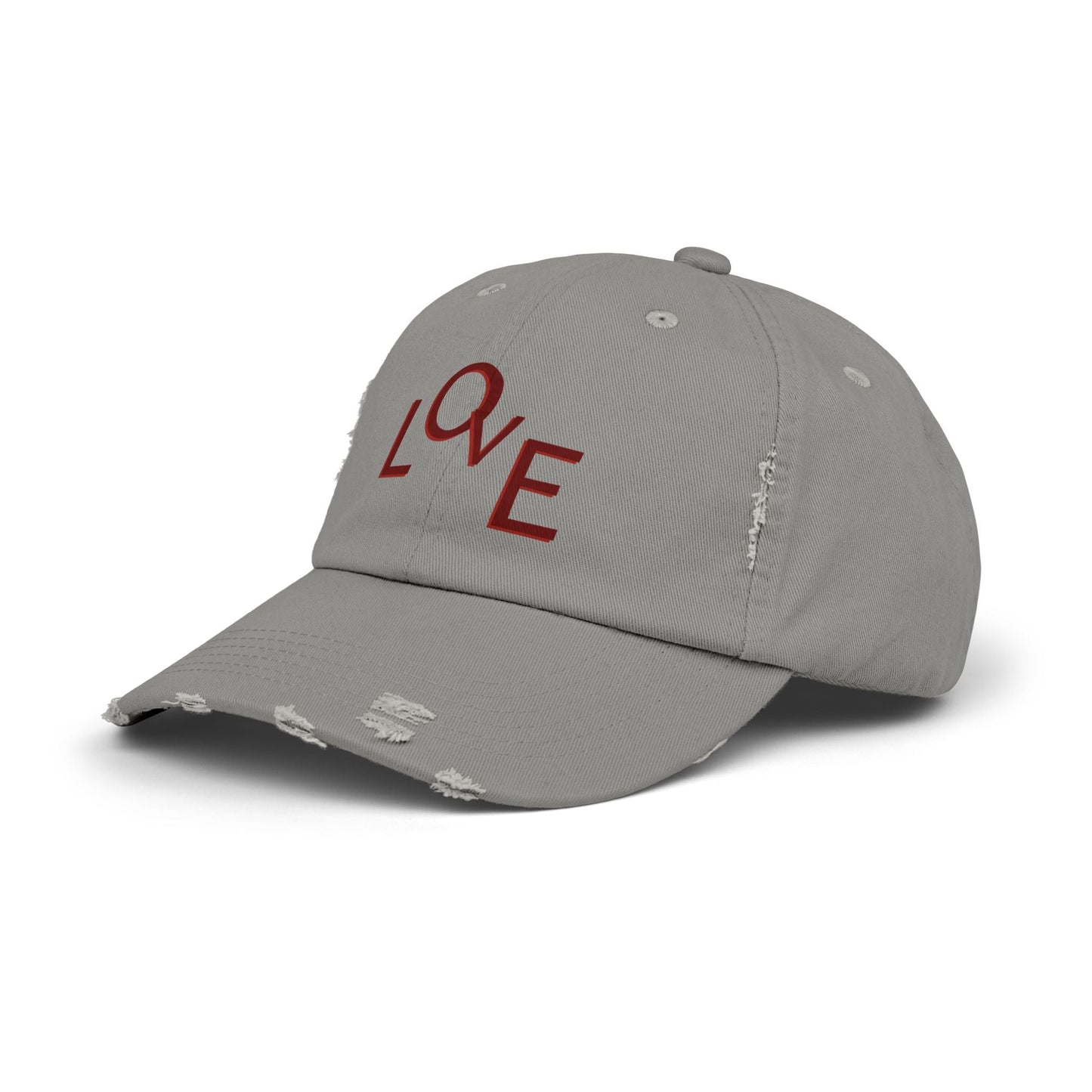 Hat Unisex Distressed Cap Love by Mariu del Campo. - Mariu del Campo