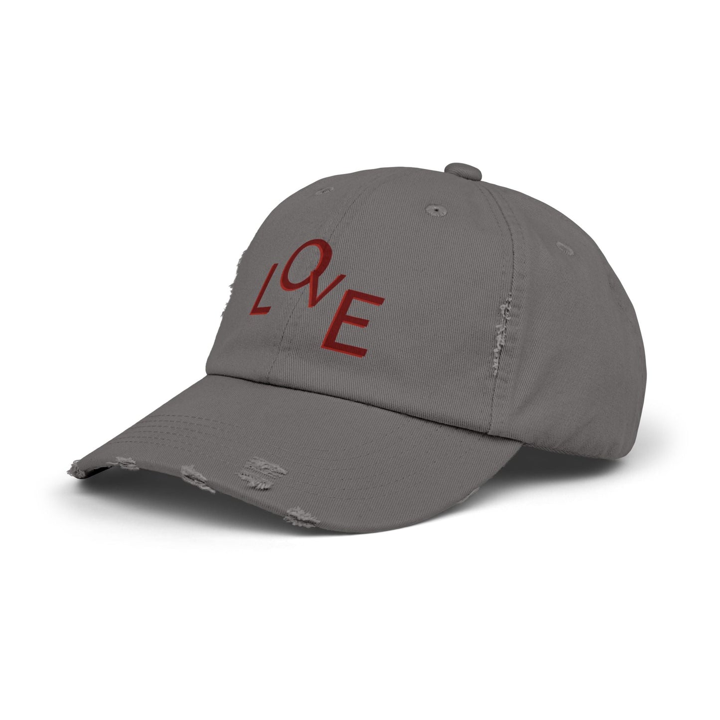 Hat Unisex Distressed Cap Love by Mariu del Campo. - Mariu del Campo