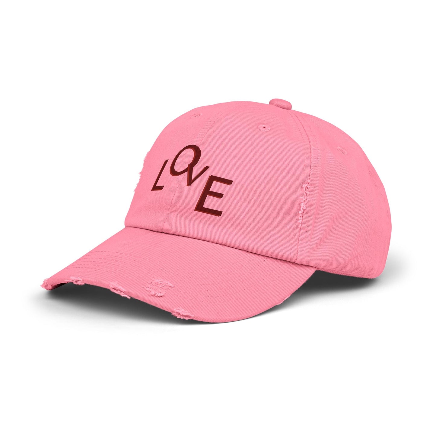 Hat Unisex Distressed Cap Love by Mariu del Campo. - Mariu del Campo