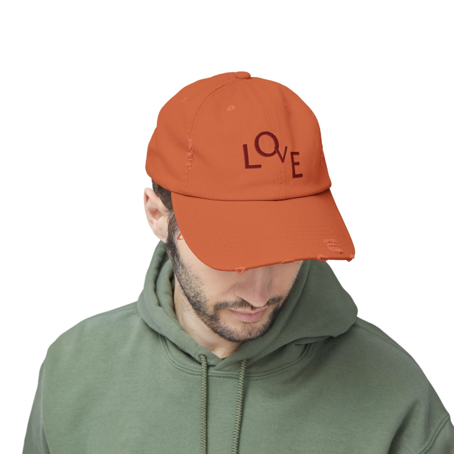 Hat Unisex Distressed Cap Love by Mariu del Campo. - Mariu del Campo