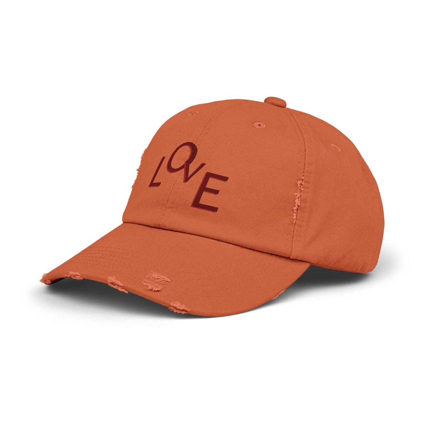Hat Unisex Distressed Cap Love by Mariu del Campo. - Mariu del Campo
