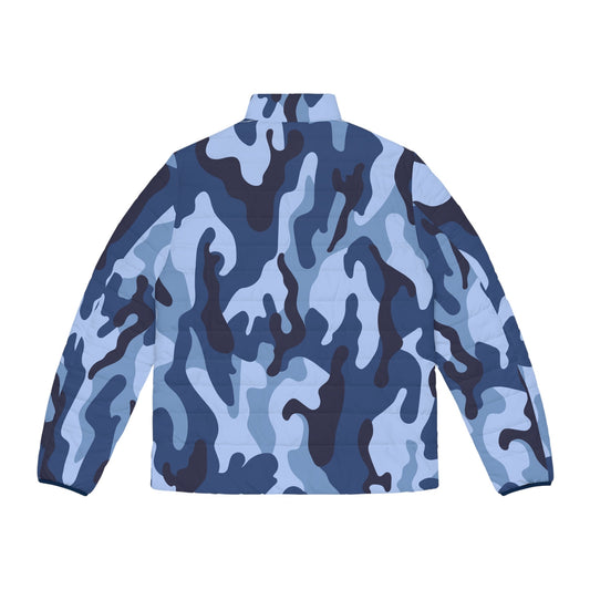 Jacket Men's Puffer blue camo by Mariu del Campo. - Mariu del Campo