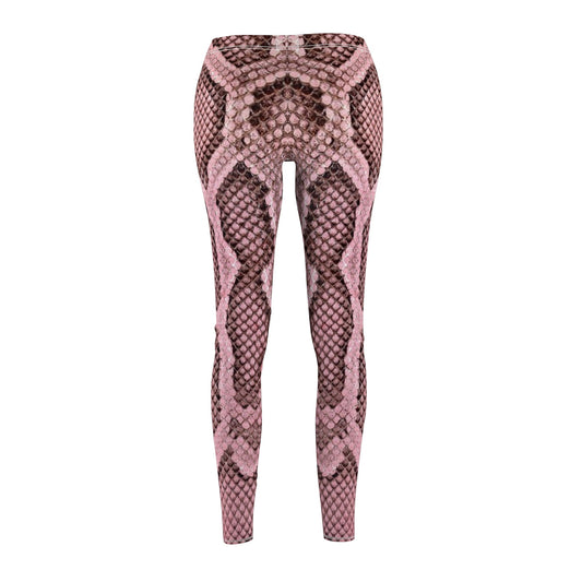 Leggings Women's Cut & Sew Casual pink reptile by Mariu del Campo. - Mariu del Campo