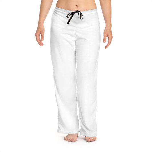 Pajama Women's Pants White by Mariu del Campo — waistband detail with white stitching