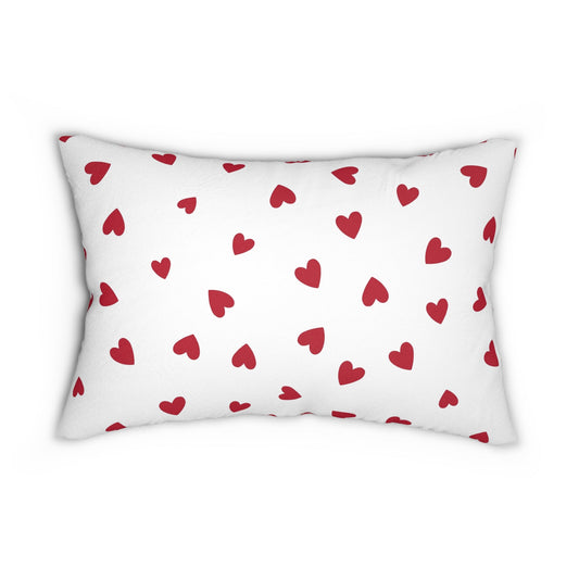 Pillow Spun Polyester Lumbar heart by Mariu del Campo. - Mariu del Campo