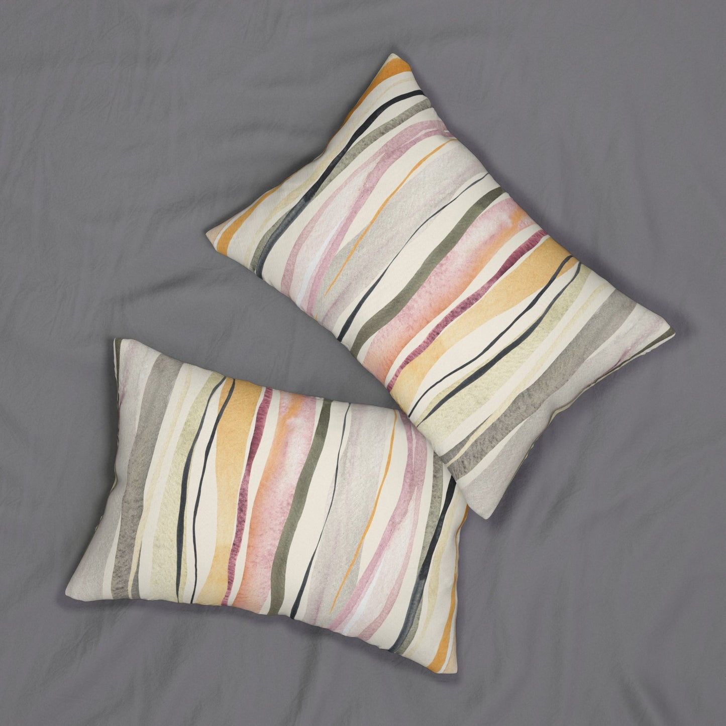 Pillow Spun Polyester Lumbar paint by Mariu del Campo. - Mariu del Campo