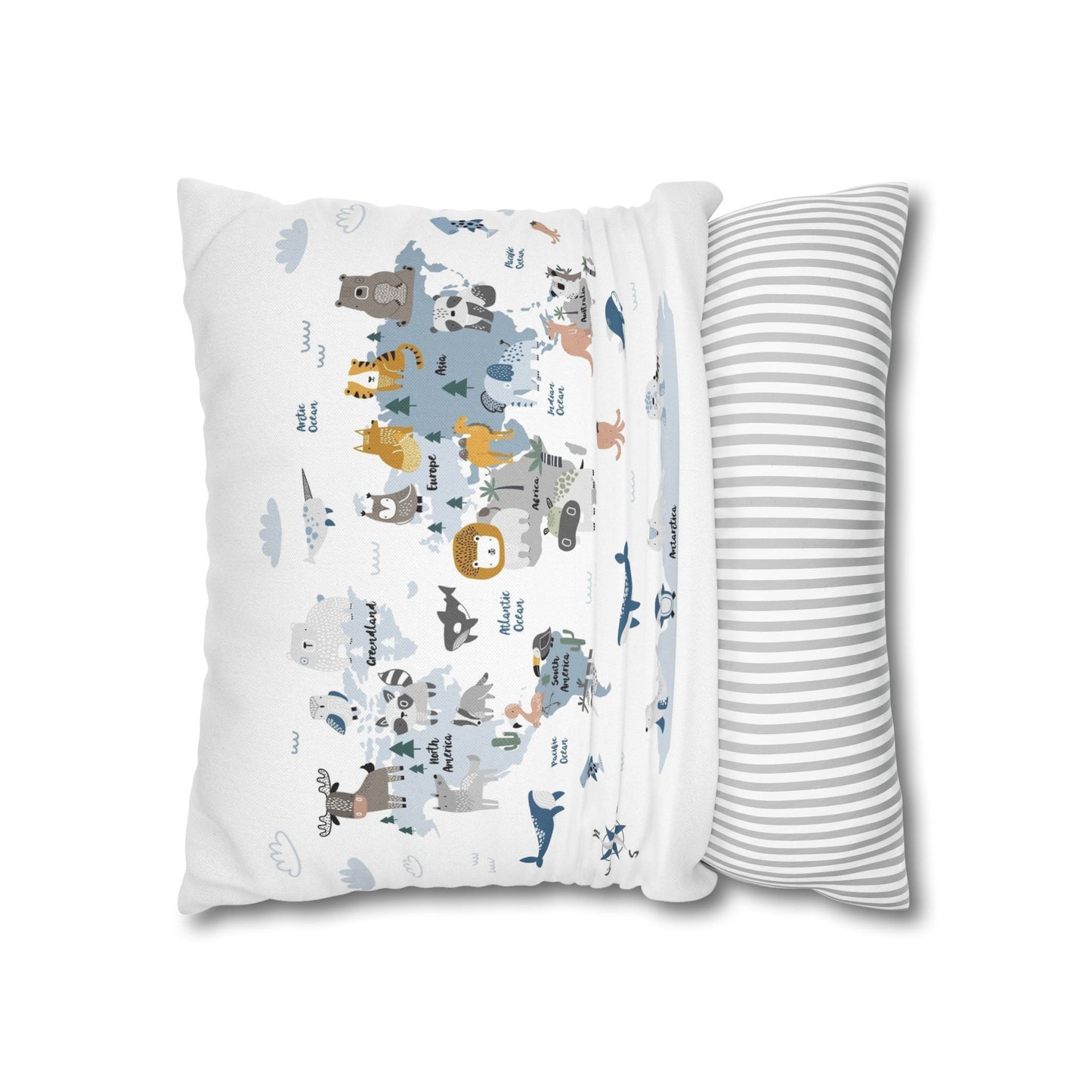Pillowcase Spun Polyester Square animal world by Mariu del Campo. - Mariu del Campo