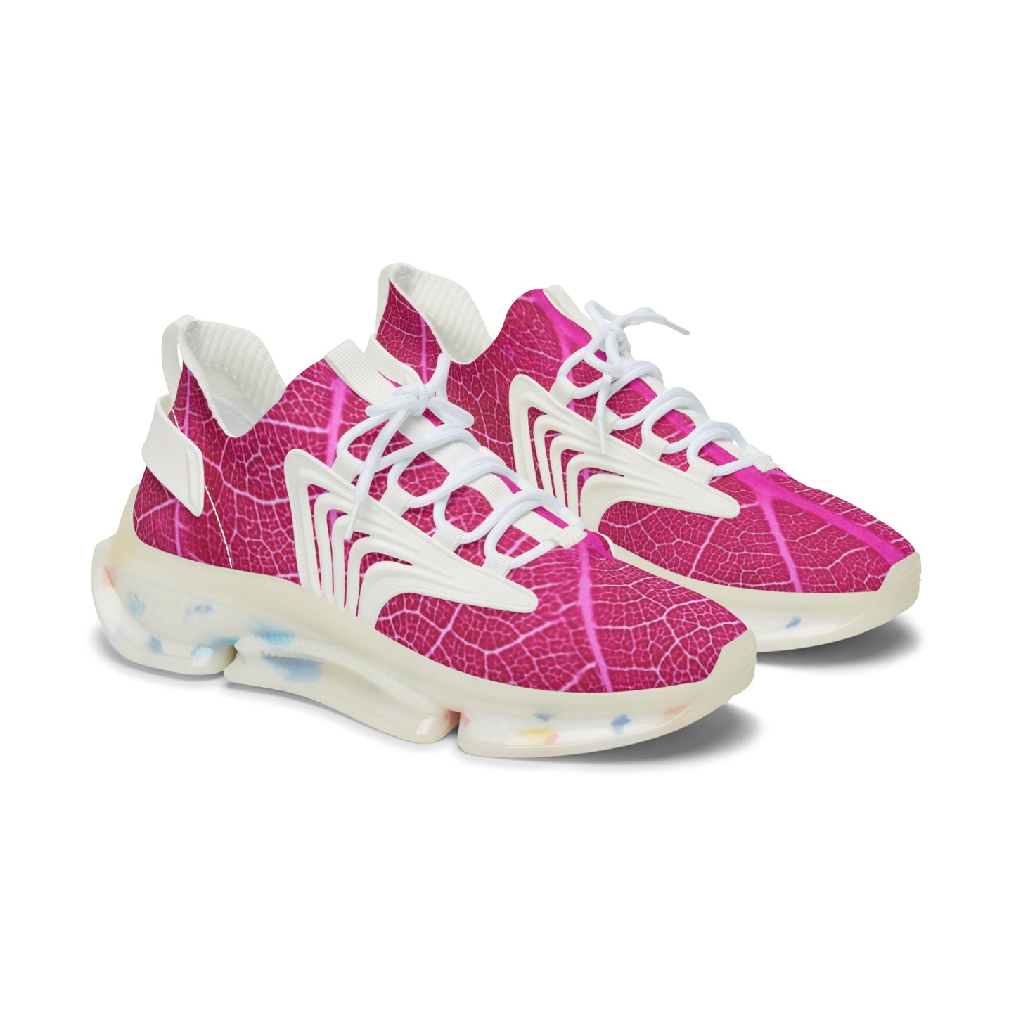 Sneakers Women's Mesh Leaf in pink by Mariu del Campo. - Mariu del Campo