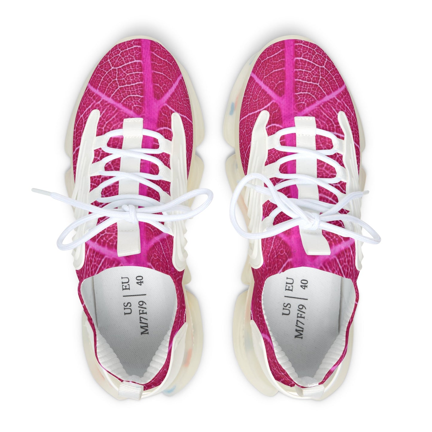 Sneakers Women's Mesh Leaf in pink by Mariu del Campo. - Mariu del Campo