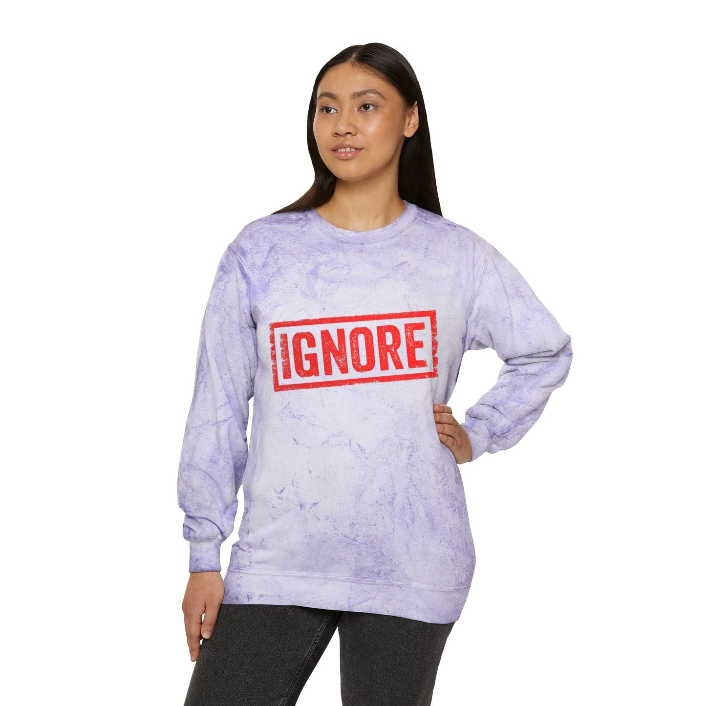 Sweatshirt Unisex Color Blast Crewneck ignore by Mariu del Campo. - Mariu del Campo