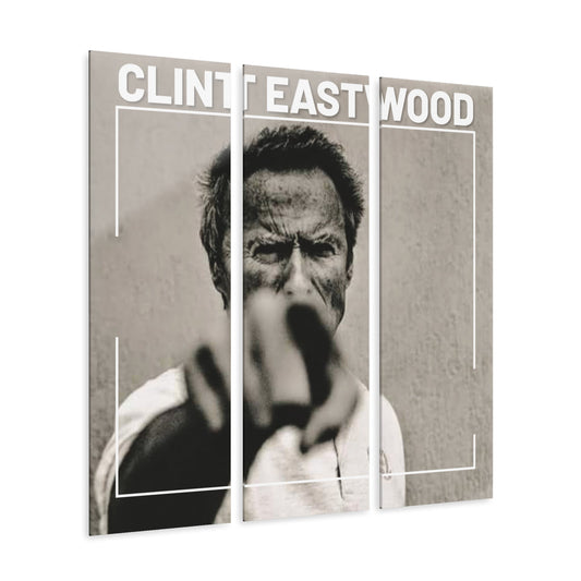 Triptych Acrylic Prints Clint Eastwood by Mariu del Campo. - Mariu del Campo