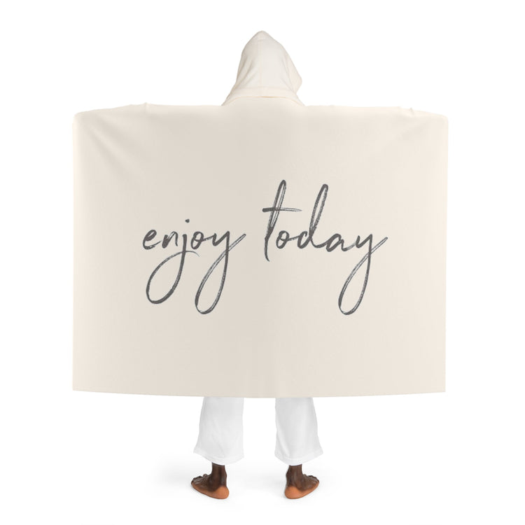 By Mariu del Campo — Hooded Sherpa Fleece Blanket Enjoy Today