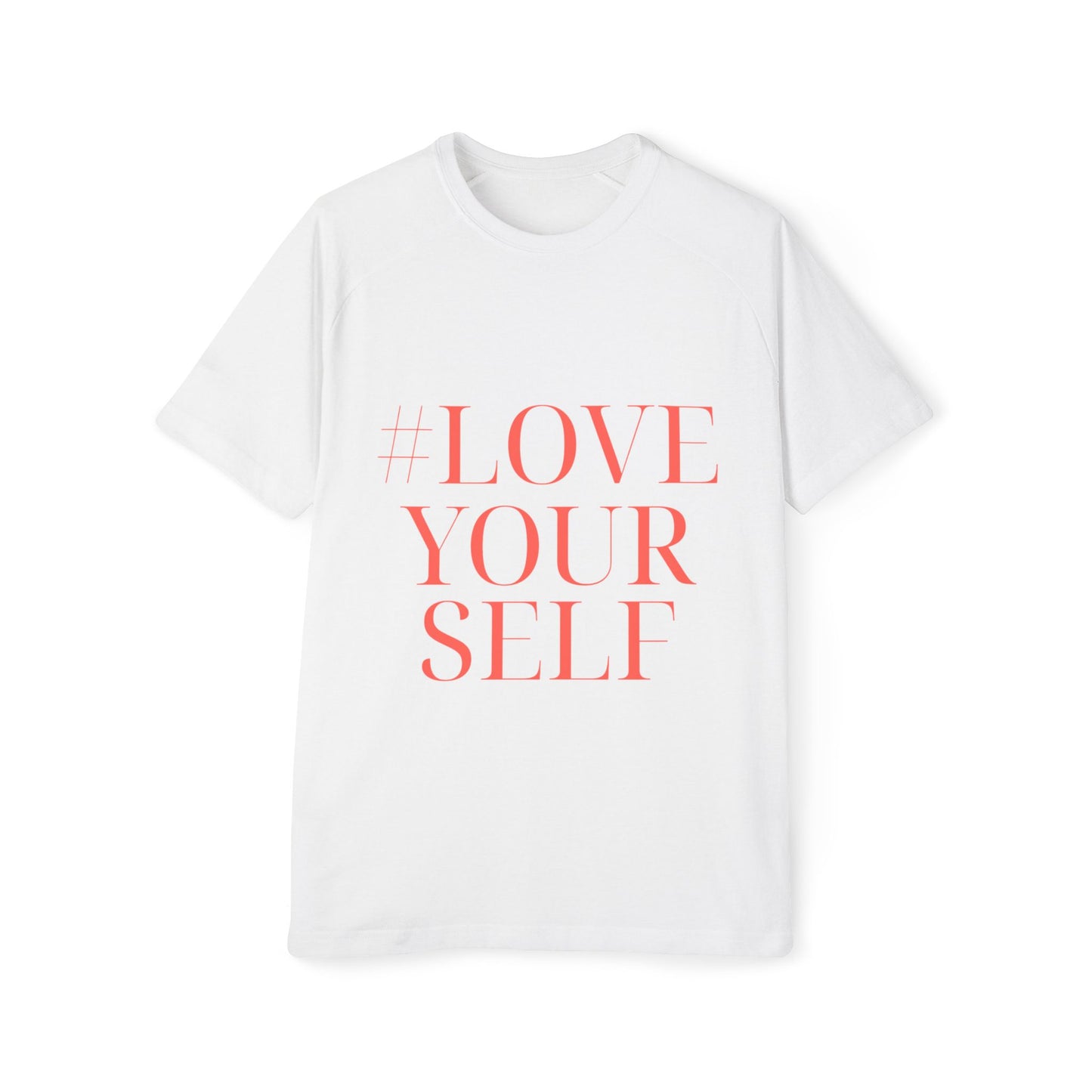 T-Shirt #LoveYourSelf Men's Raglan by Mariu del Campo.