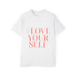 T-Shirt #LoveYourSelf Men's Raglan by Mariu del Campo.