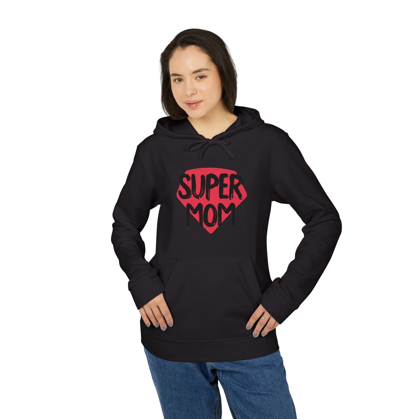 adidas® Unisex Fleece Hoodie Super Mom by Mariu del Campo.
