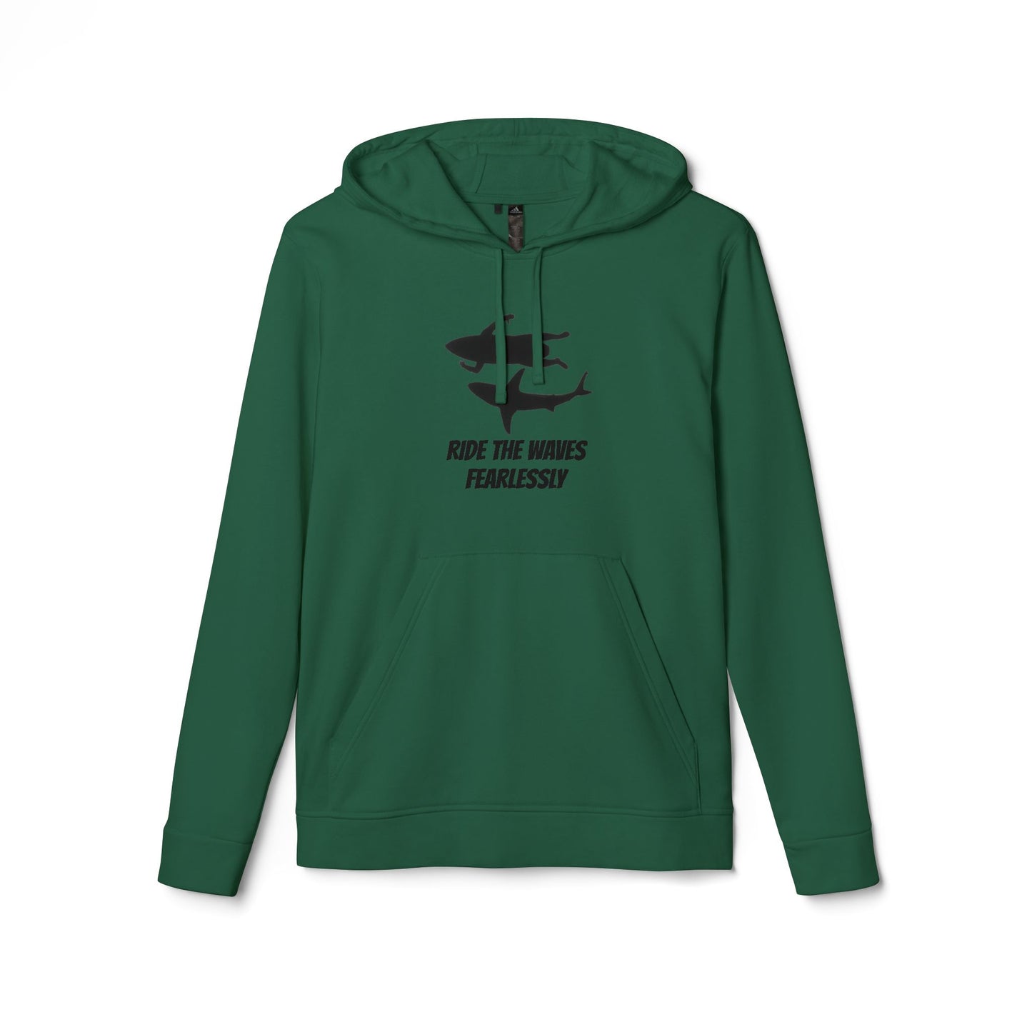 adidas® Unisex Fleece Hoodie Ride the Waves Fearlessly — by Mariu del Campo