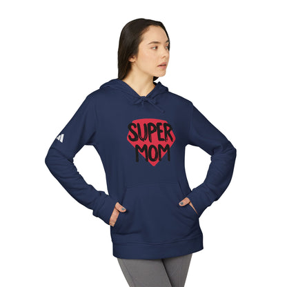 adidas® Unisex Fleece Hoodie Super Mom by Mariu del Campo.