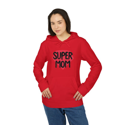 adidas® Unisex Fleece Hoodie Super Mom by Mariu del Campo.