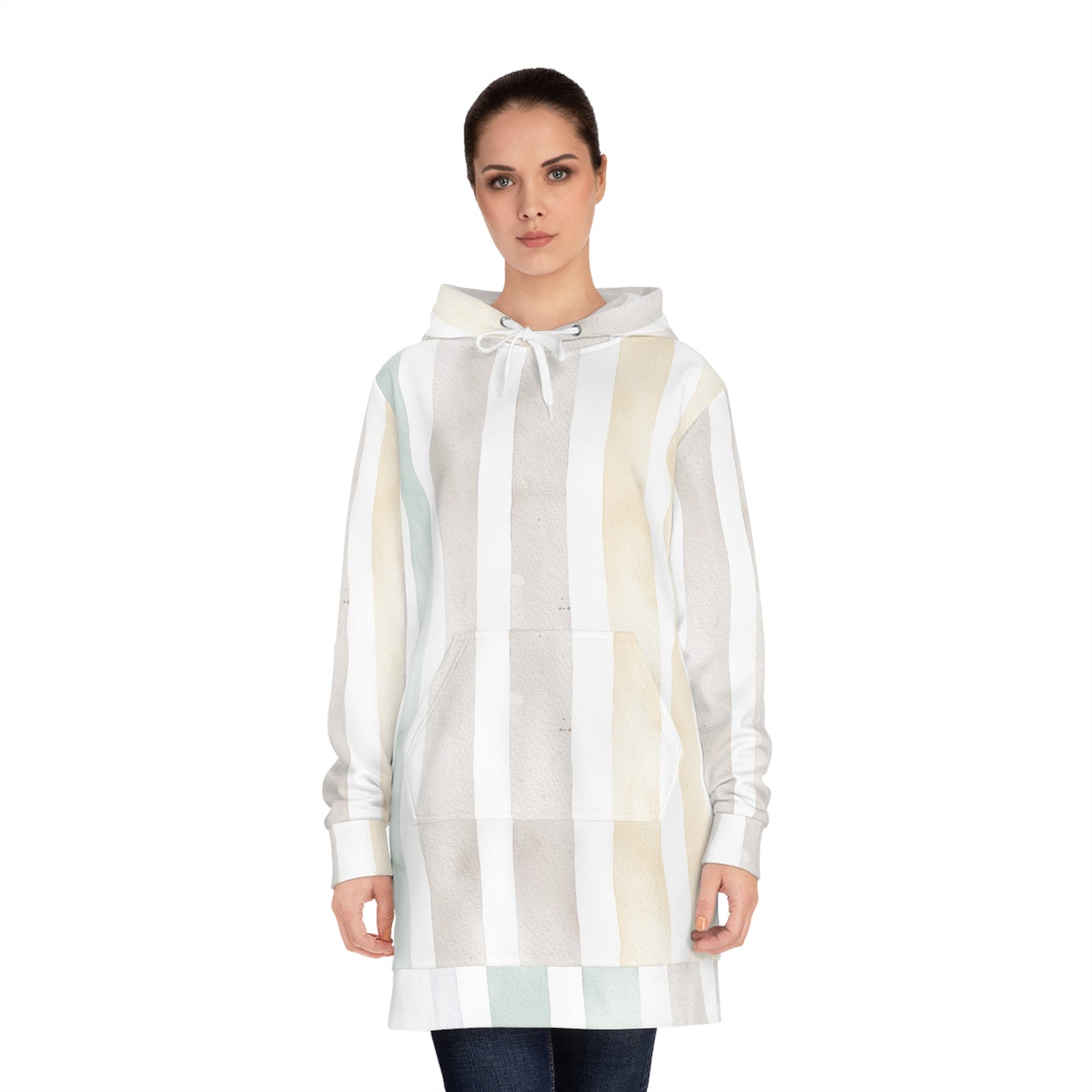 Hoodie Dress Cozy Striped Women's — Mariu del Campo