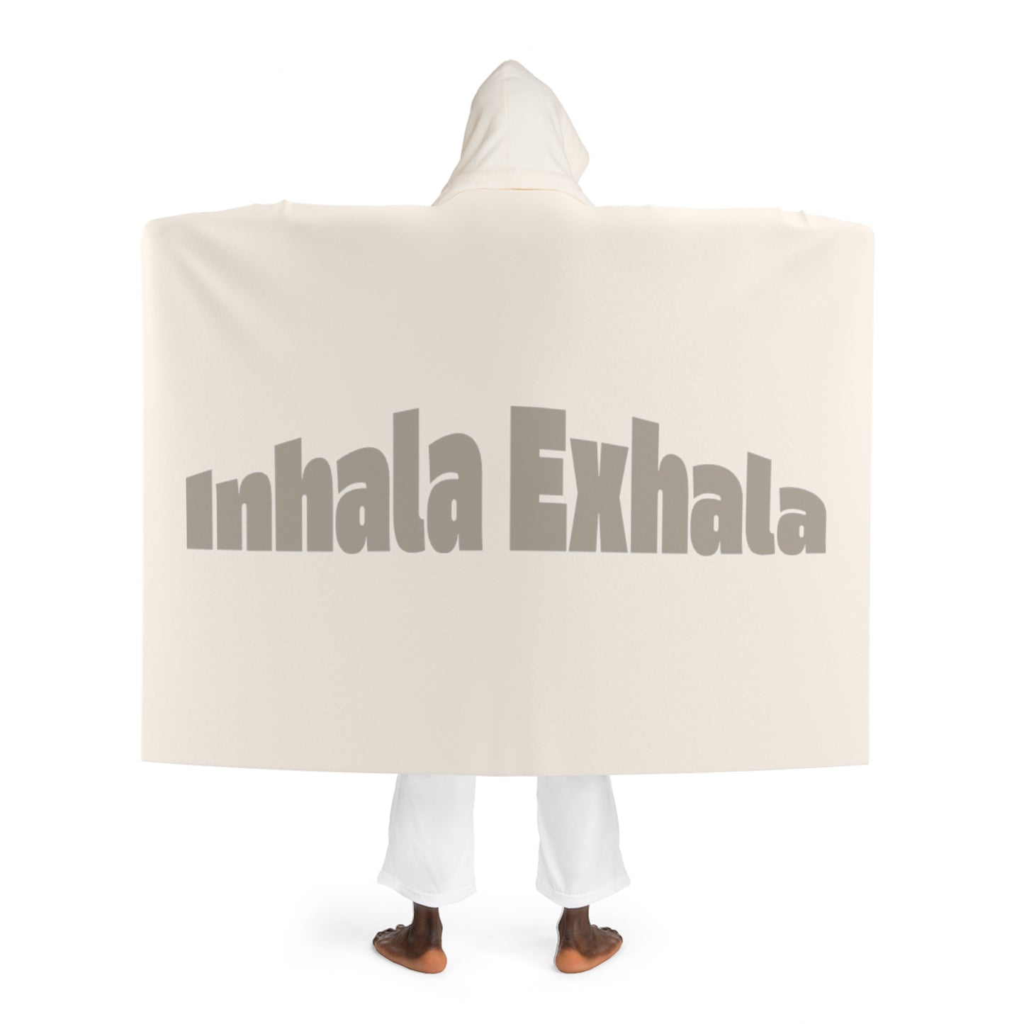 Blanket Hooded Sherpa Fleece Inhala Exhala by Mariu del Campo.