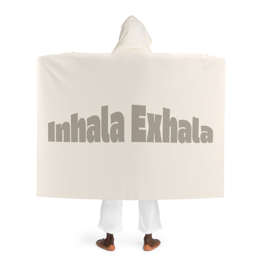 Blanket Hooded Sherpa Fleece Inhala Exhala by Mariu del Campo.