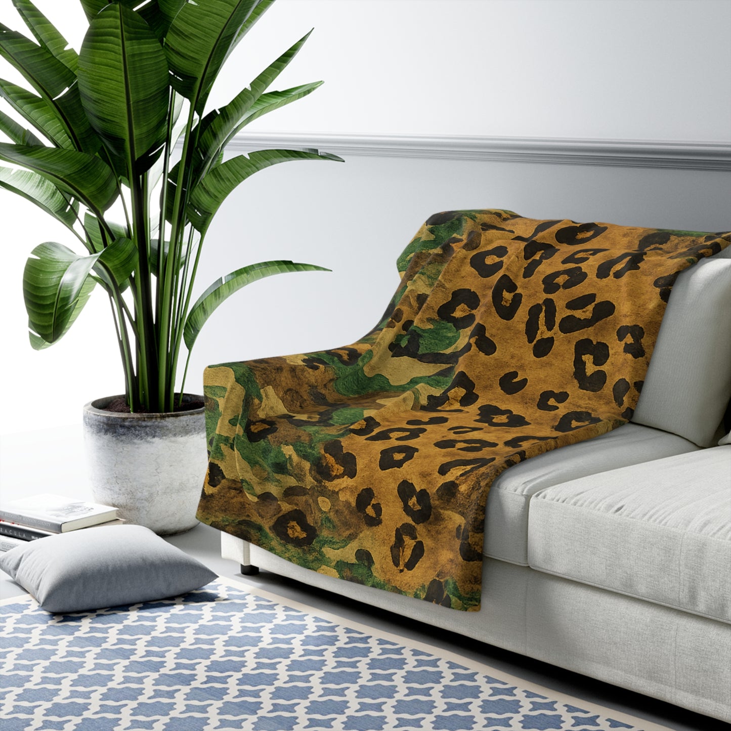 Sherpa Blanket Camo Leopard Cozy Fleece Throw — Mariu del Campo