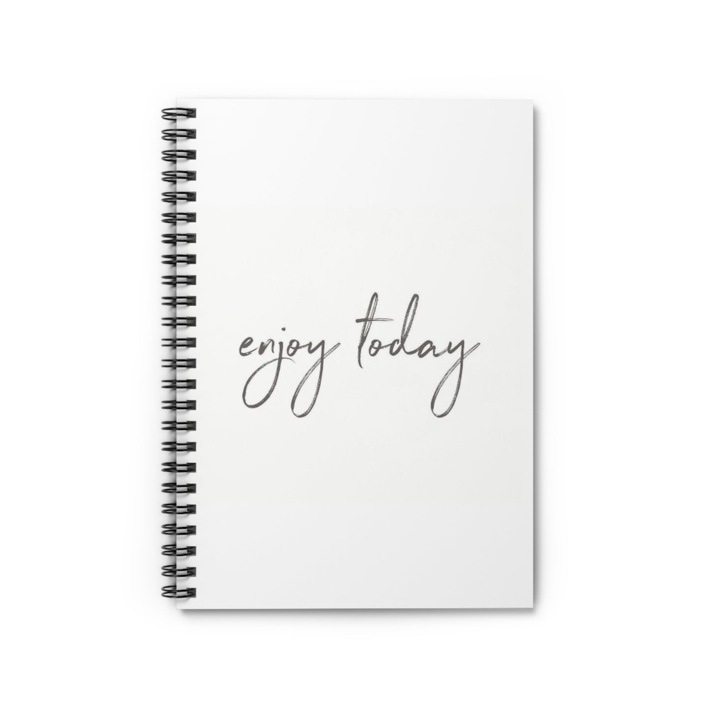 Notebook -Spiral Ruled Line Enjoy Today by Mariu del Campo.