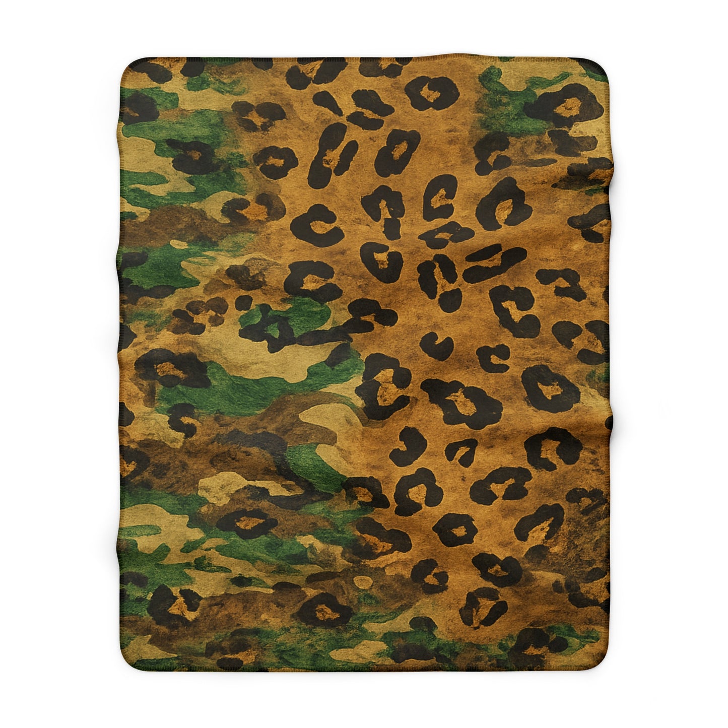 Sherpa Blanket Camo Leopard by Mariu del Campo — texture and print detail