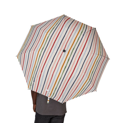 Umbrella Colorful Striped Semi-Automatic - Compact & Stylish Rain Gear by Mariu del Campo.