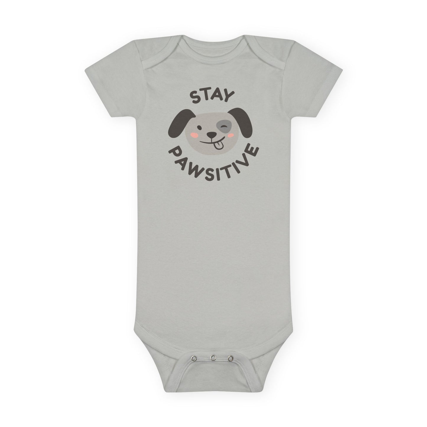 Baby Bodysuit Unisex Short Sleeve Stay Pawsitive — by Mariu del Campo
